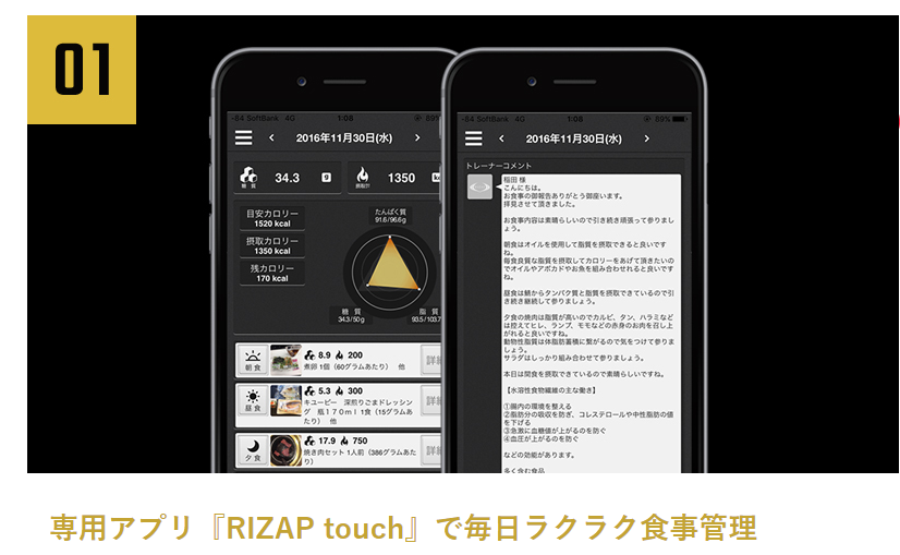 RIZAP(ライザップ)食事管理アプリ